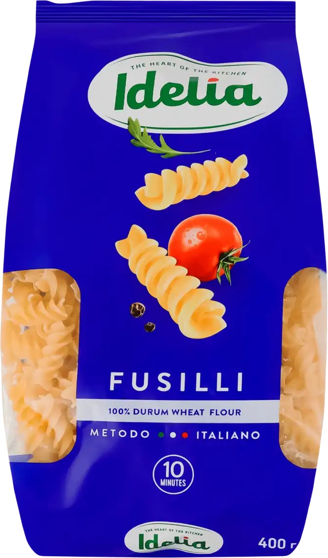 МАКАРОННІ ВИРОБИ IDELIA СПІРАЛІ 400 Г